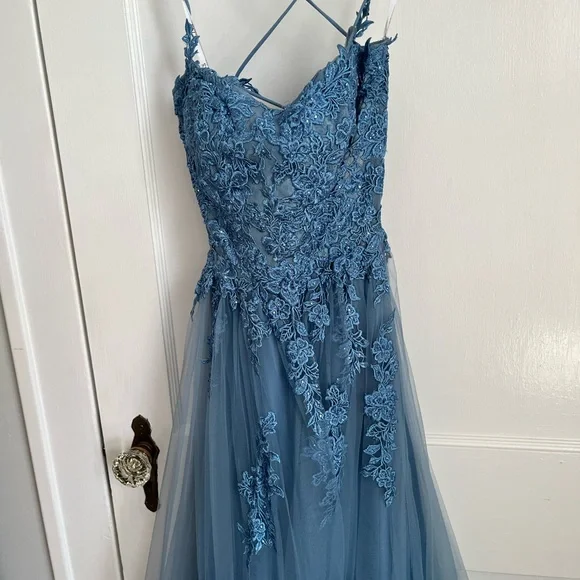 Beautiful Blue Prom Dress by Bliss Gowns - Picture 10 of 15